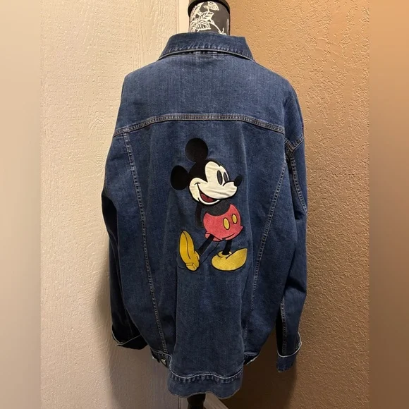 Disneyland Denim Jacket Embroidered Mickey Mouse - Picture 4 of 10